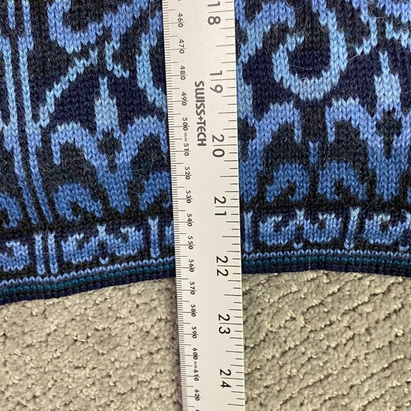 Intiwara Alpaca Sweater Women's Medium Blue Button Up Cardigan Made in Bolivia - Picture 9 of 9
